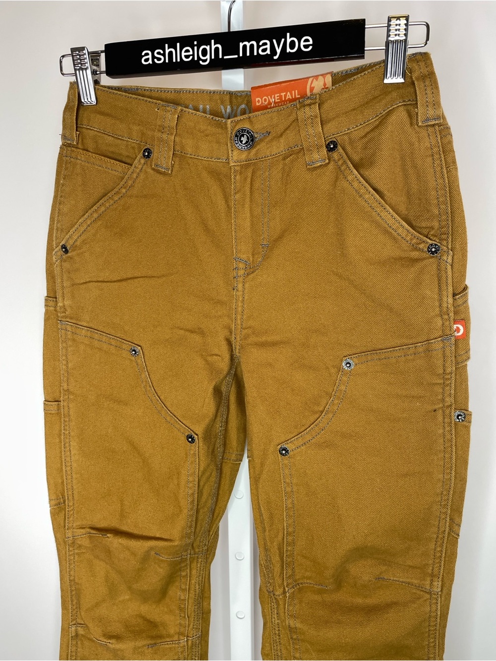 Dovetail Workwear | Britt Utility Pants Saddle Brown Tan Canvas Size 00 28 NWT - Picture 3 of 12